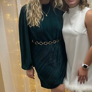 Nine West Ribbed Long Sleeve Dress